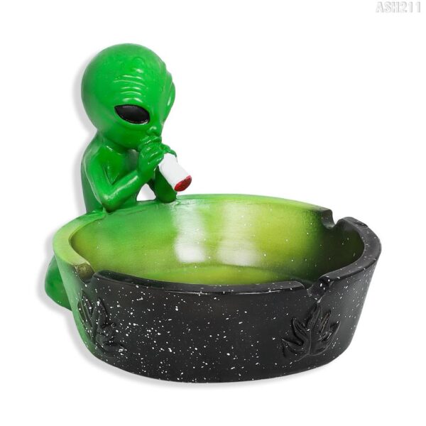 Green Alien Ashtray With Joint