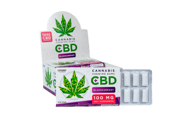 CANNABIS CHEWING GUMS WITH 100 MG CBD BLACKCURRANT