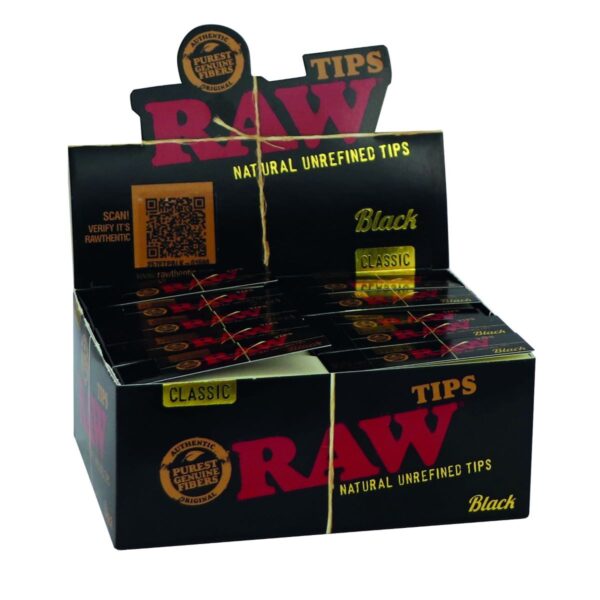 RAW BLACK TIPS: 50 tips/booklet, 50 booklets/Box
